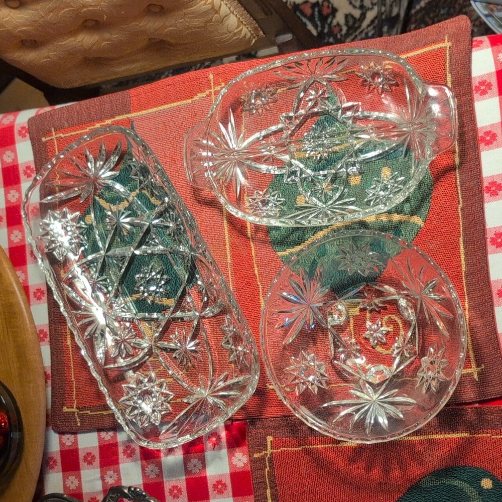 "3"Anchor Hocking Star Of David Cut Glass"